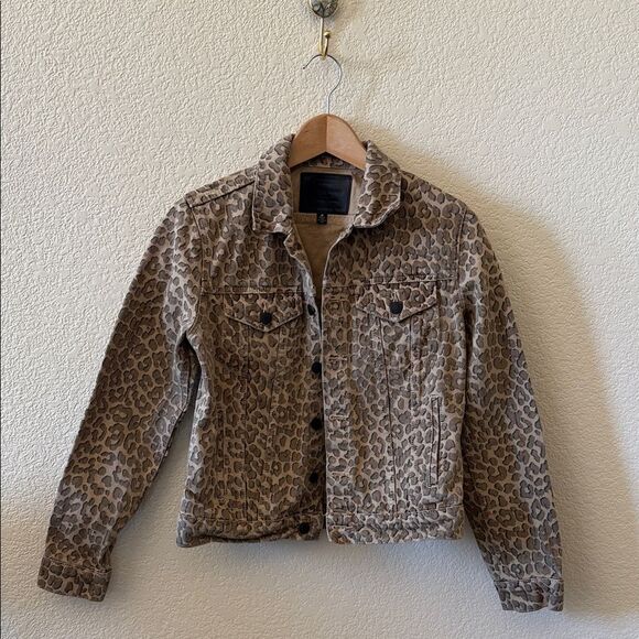 LUCKY BRAND LEOPARD TRUCKER JEAN JACKET NWT SIZE Medium - Picture 7 of 11